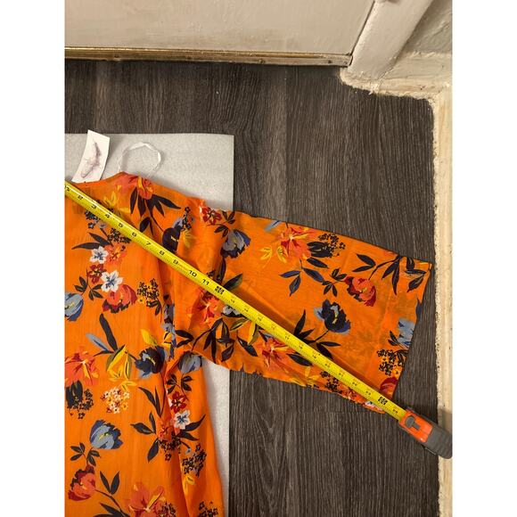 Jessica Simpson Sunkissed Florals Blakely Orange Duster Kimono S Resortwear Boho - Picture 9 of 10